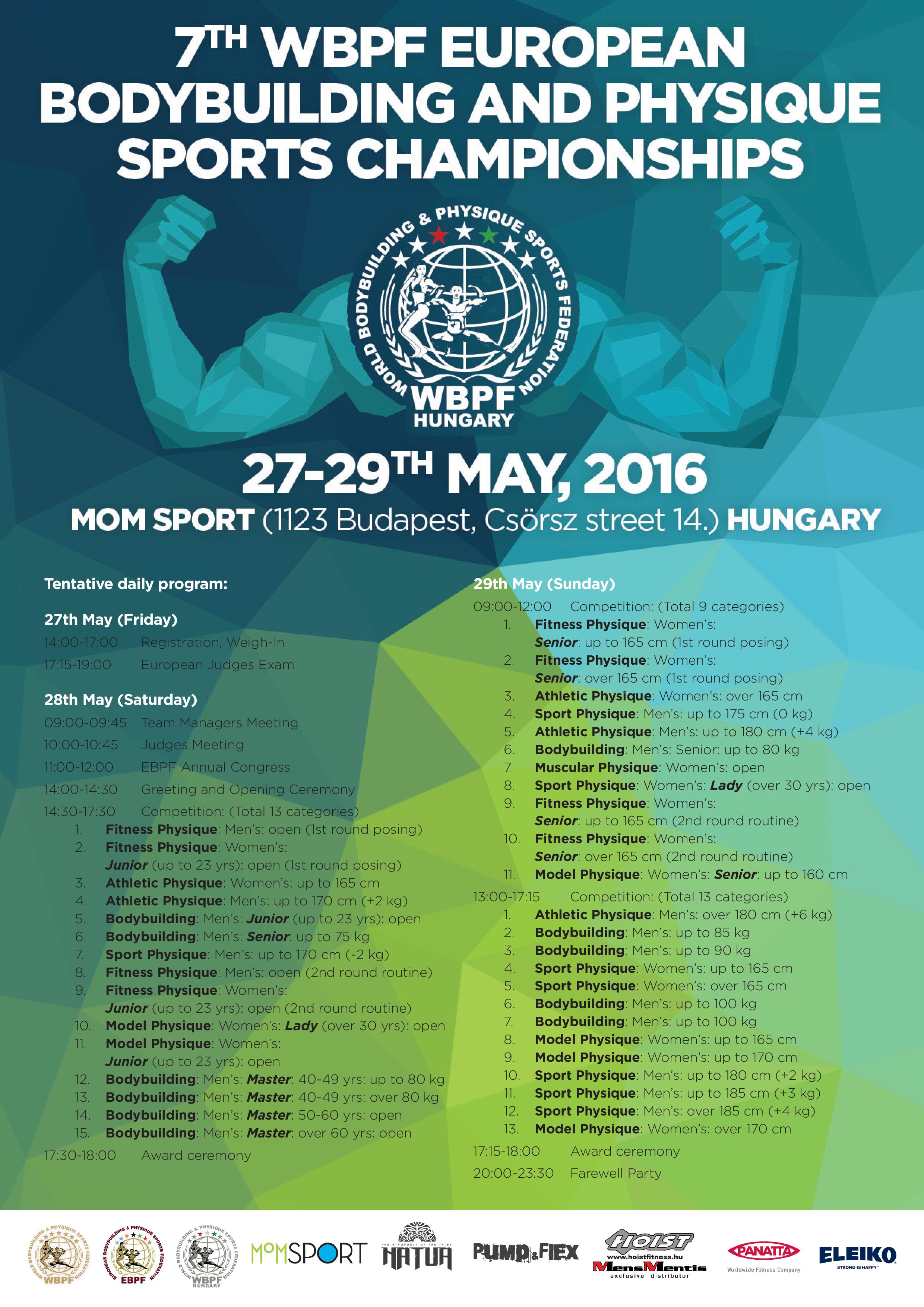 7TH WBPF EUROPEAN BODYBUILDING AND PHYSIQUE SPORTS CHAMPIONSHIPS_2016